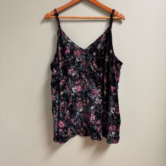 torrid Tops - Torrid Women Floral Velvet Tank Top Size 3 Whimsigoth Fairy Grunge Dark Romantic
